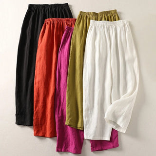 Amalia™ - Flowy trousers in cotton and linen
