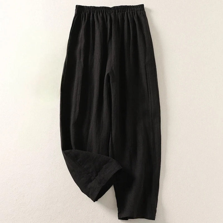 Amalia™ - Flowy trousers in cotton and linen