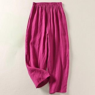 Amalia™ - Flowy trousers in cotton and linen