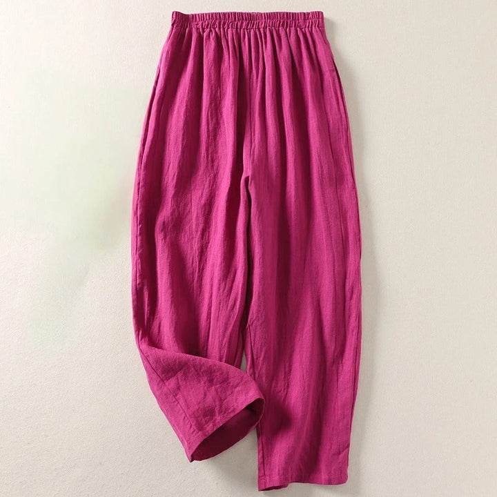 Amalia™ - Flowy trousers in cotton and linen