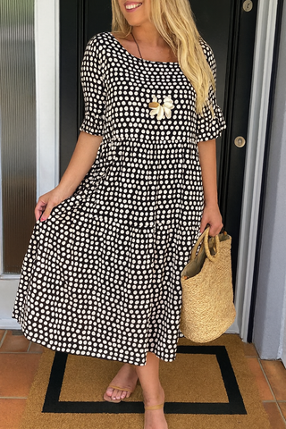 Noémie™ — Elegant, natural, flowing midi dress