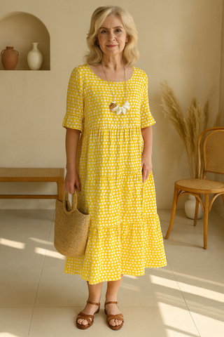 Noémie™ — Elegant, natural, flowing midi dress