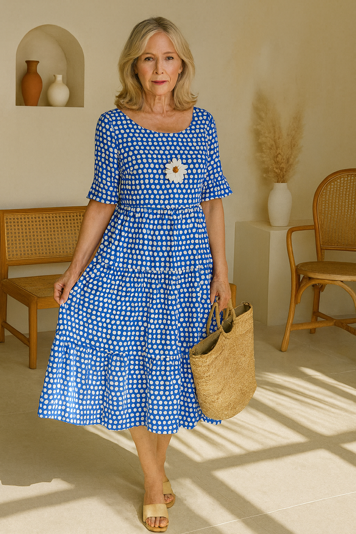 Noémie™ — Elegant, natural, flowing midi dress