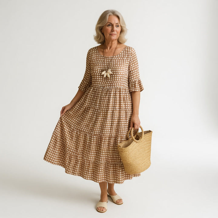 Noémie™ — Elegant, natural, flowing midi dress