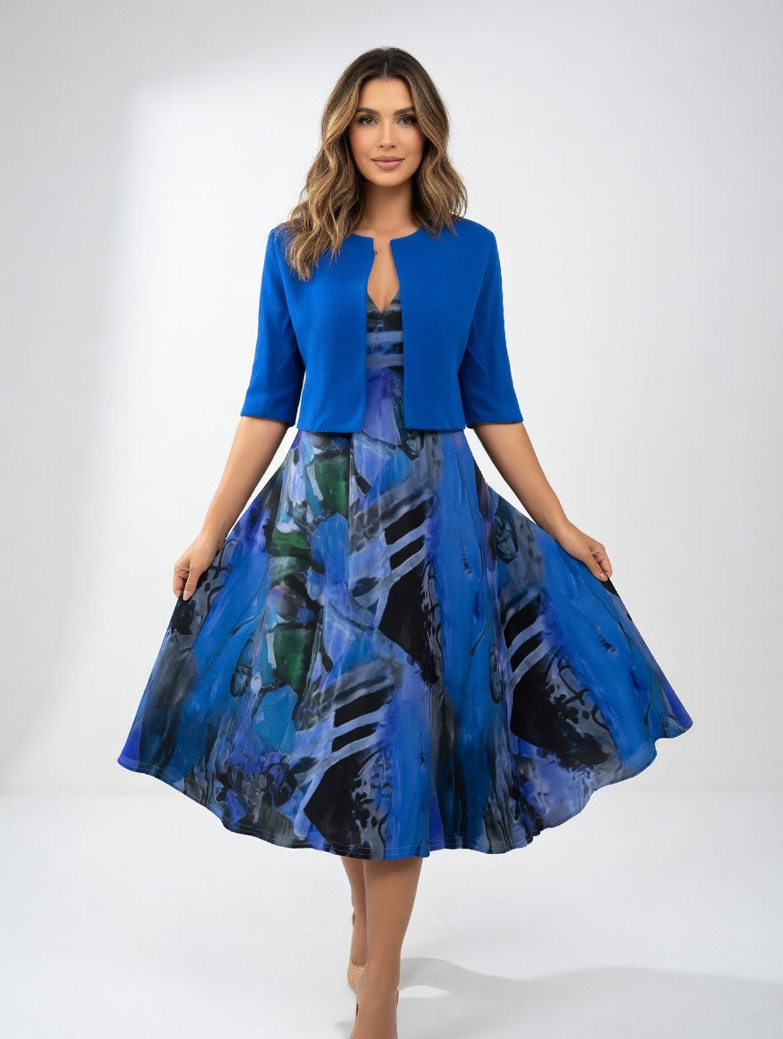 Maéliane™ — Elegant flowing printed midi dress