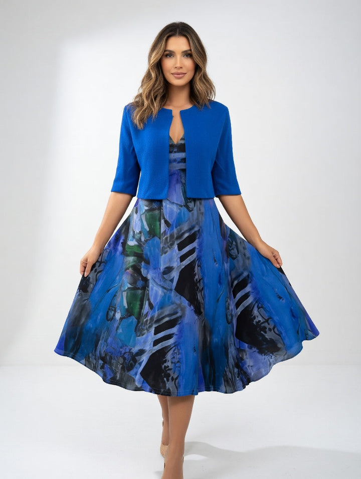 Maéliane™ — Elegant flowing printed midi dress