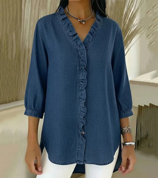 Clémence™ — Flowy blouse with V-neck