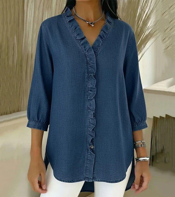 Clémence™ — Flowy blouse with V-neck