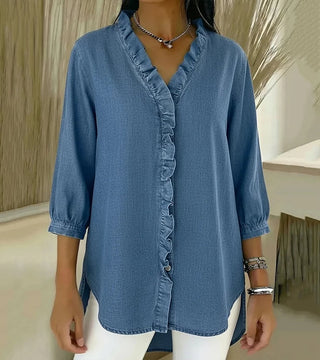 Clémence™ — Flowy blouse with V-neck