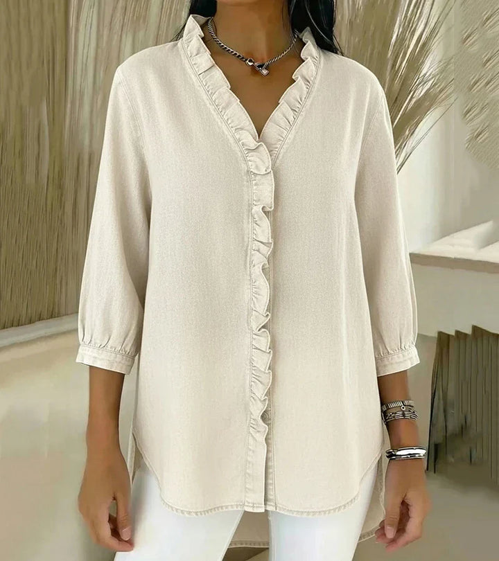 Clémence™ — Flowy blouse with V-neck