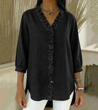 Clémence™ — Flowy blouse with V-neck
