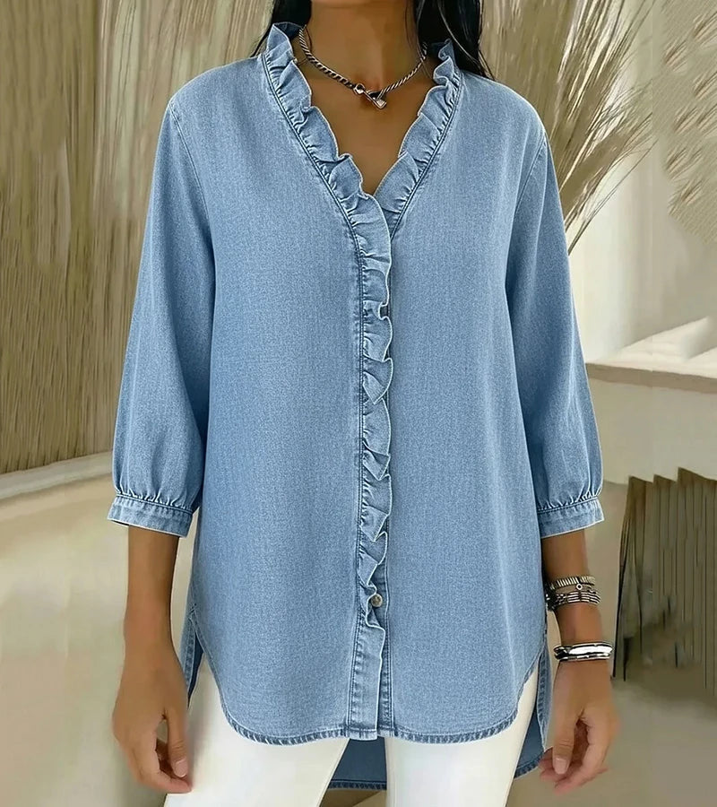 Clémence™ — Flowy blouse with V-neck