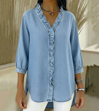 Clémence™ — Flowy blouse with V-neck