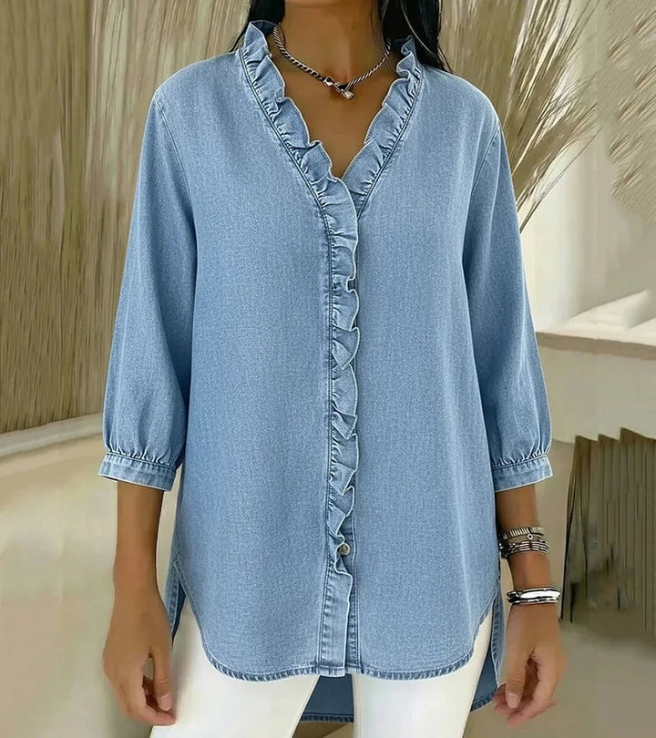 Clémence™ — Flowy blouse with V-neck