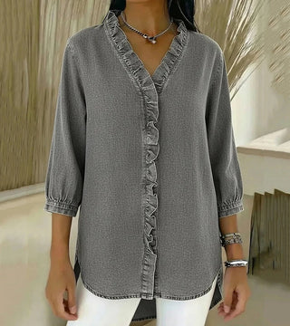 Clémence™ — Flowy blouse with V-neck
