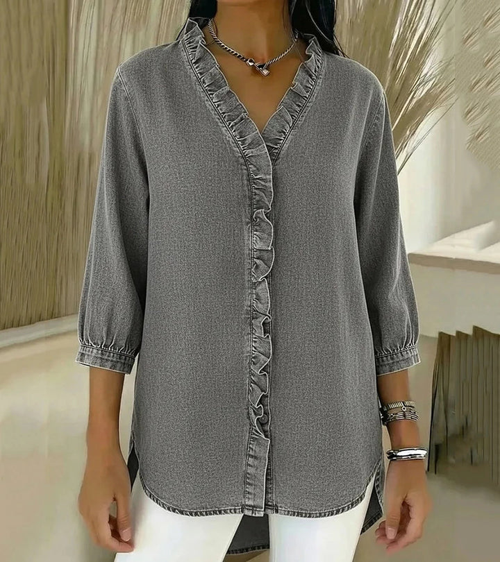 Clémence™ — Flowy blouse with V-neck