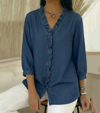 Clémence™ — Flowy blouse with V-neck