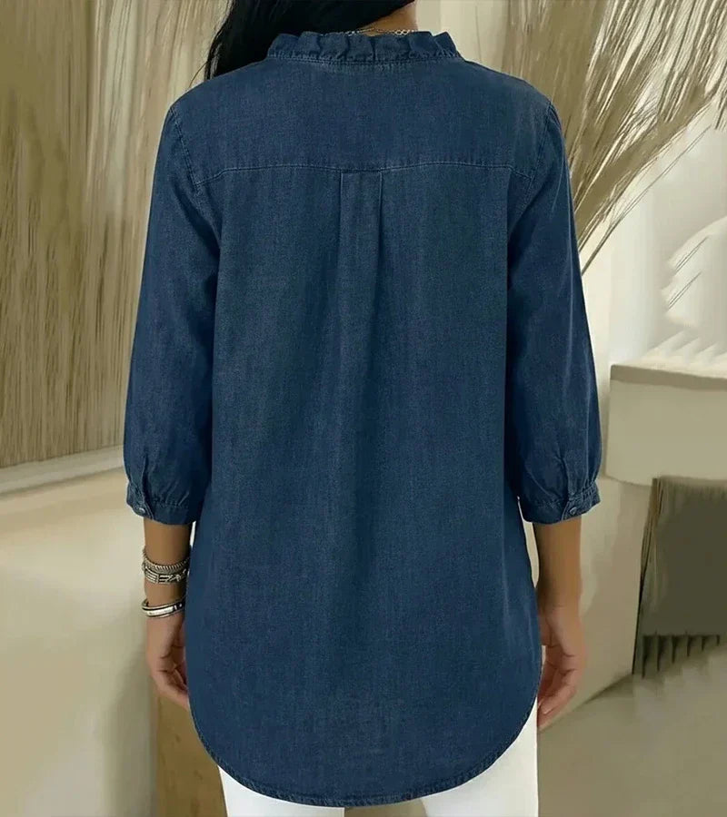 Clémence™ — Flowy blouse with V-neck