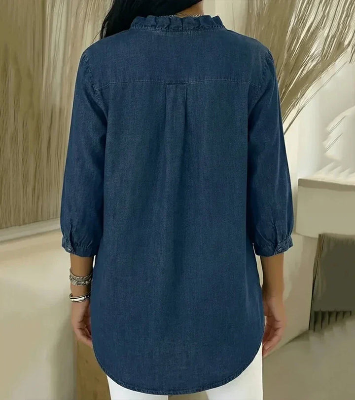 Clémence™ — Flowy blouse with V-neck