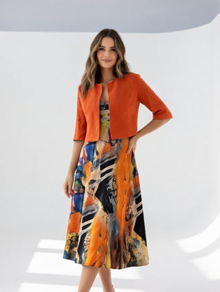 Maéliane™ — Elegant flowing printed midi dress